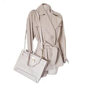 JUICY COUTURE Ivory Vegan Leather Crossbody Satchel Bag Y2K 90s
